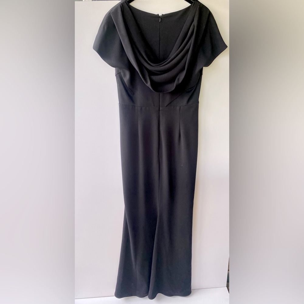 Badgley Mishka Black Gown, Cowl Back, Jersey, size 6